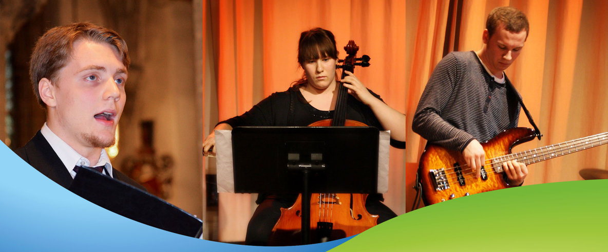 Porträtt av tre musiker.