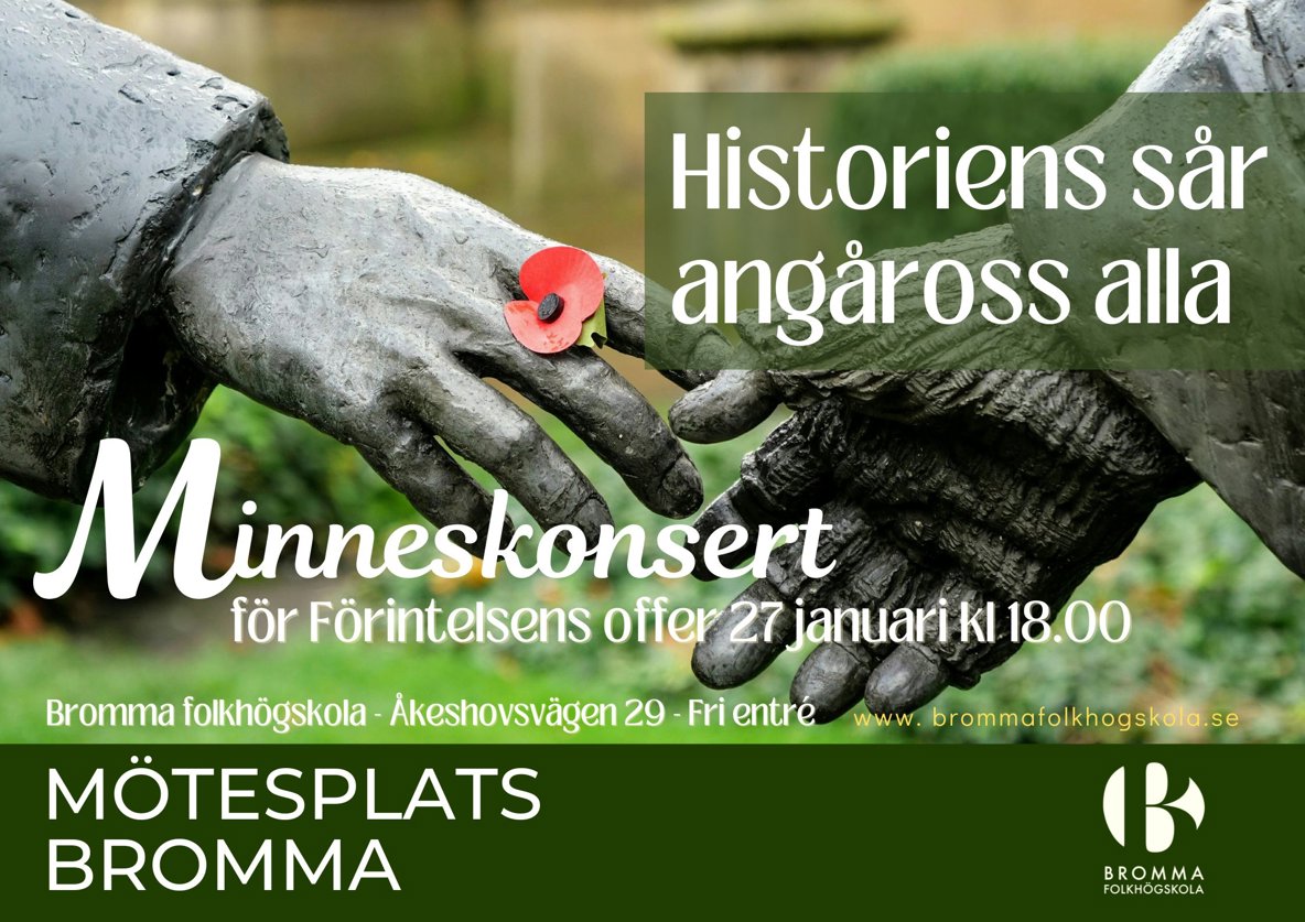 Affisch för minneskonsert på Förintelsens minnesdag 27 januari