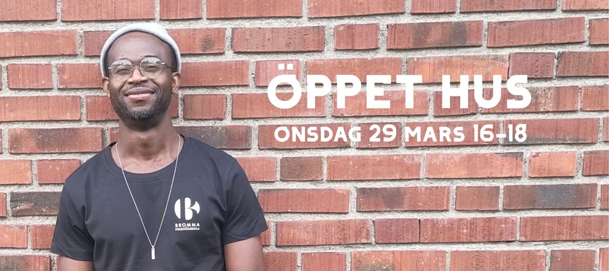 Bild på deltagare och texten Öppet hus onsdag 29 mars kl 18
