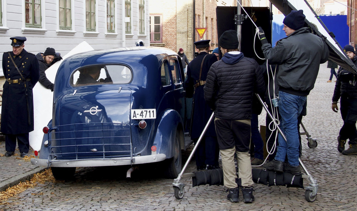 En filminspelning pågår.