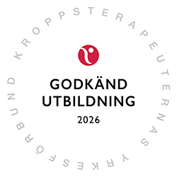 Sigill: godk&auml;nd utbildning 2025 av Kroppsterapeuternas yrkesf&ouml;rbund.